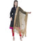A R Silk Dark Golden Color Orgenza Flower Mirror Dupattas and Chunnis